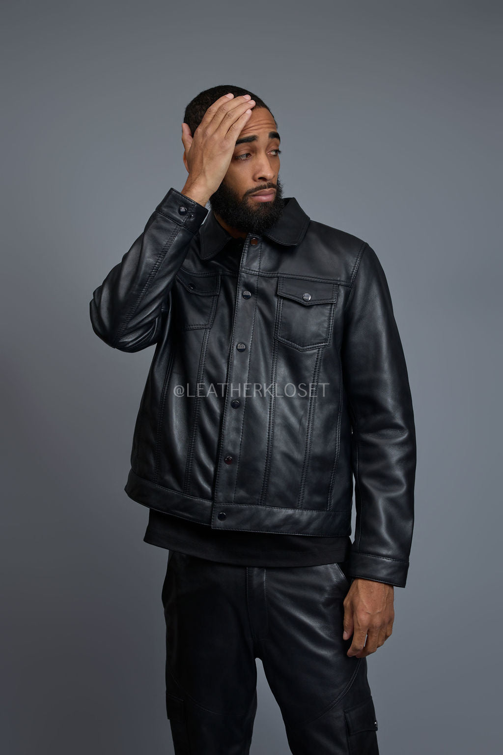 Men's Dylan Jacket Leather [Black/Black]