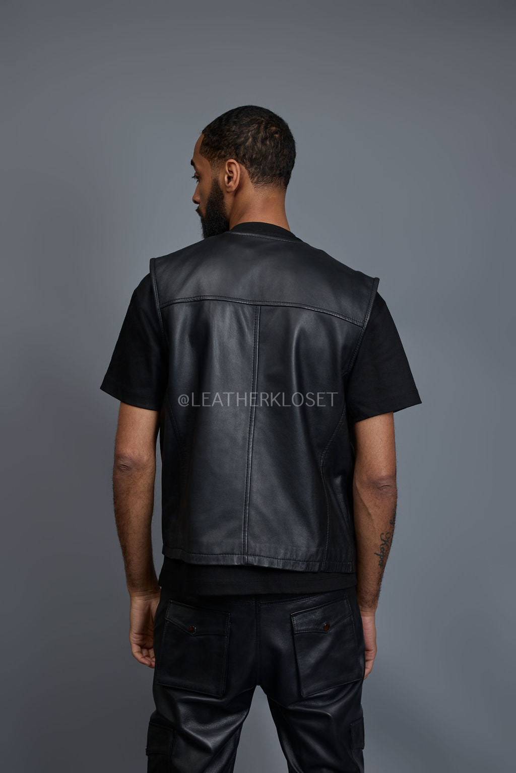 Men's Leather Brooklyn Vest [Black]