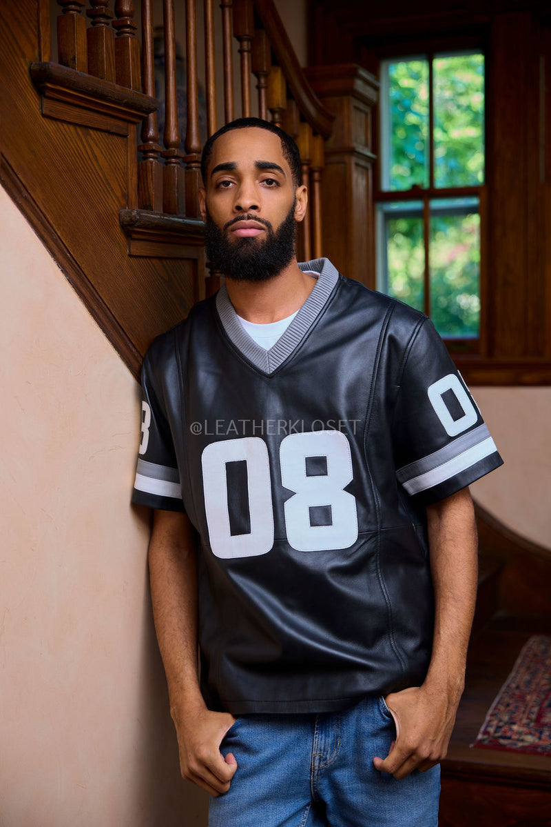 Men's Leather Jersey [Black/Grey/White]