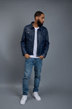 Men's Dylan Jacket Navy Blue Leather