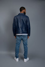 Men's Dylan Jacket Navy Blue Leather