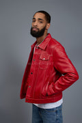 Men's Dylan Jacket Red Leather
