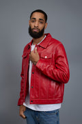 Men's Dylan Jacket Red Leather
