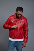Men's Dylan Jacket Red Leather
