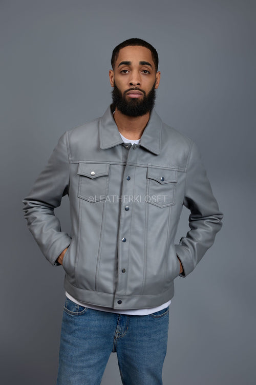 Men's Dylan Jacket Gray Leather