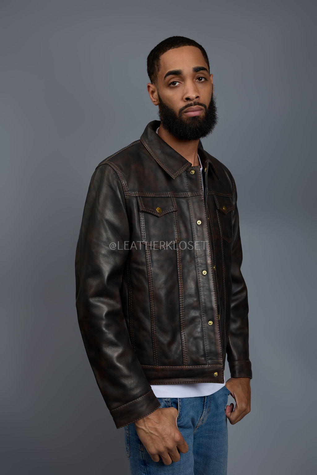 Men's Dylan Distressed Jacket [Brown Copper]