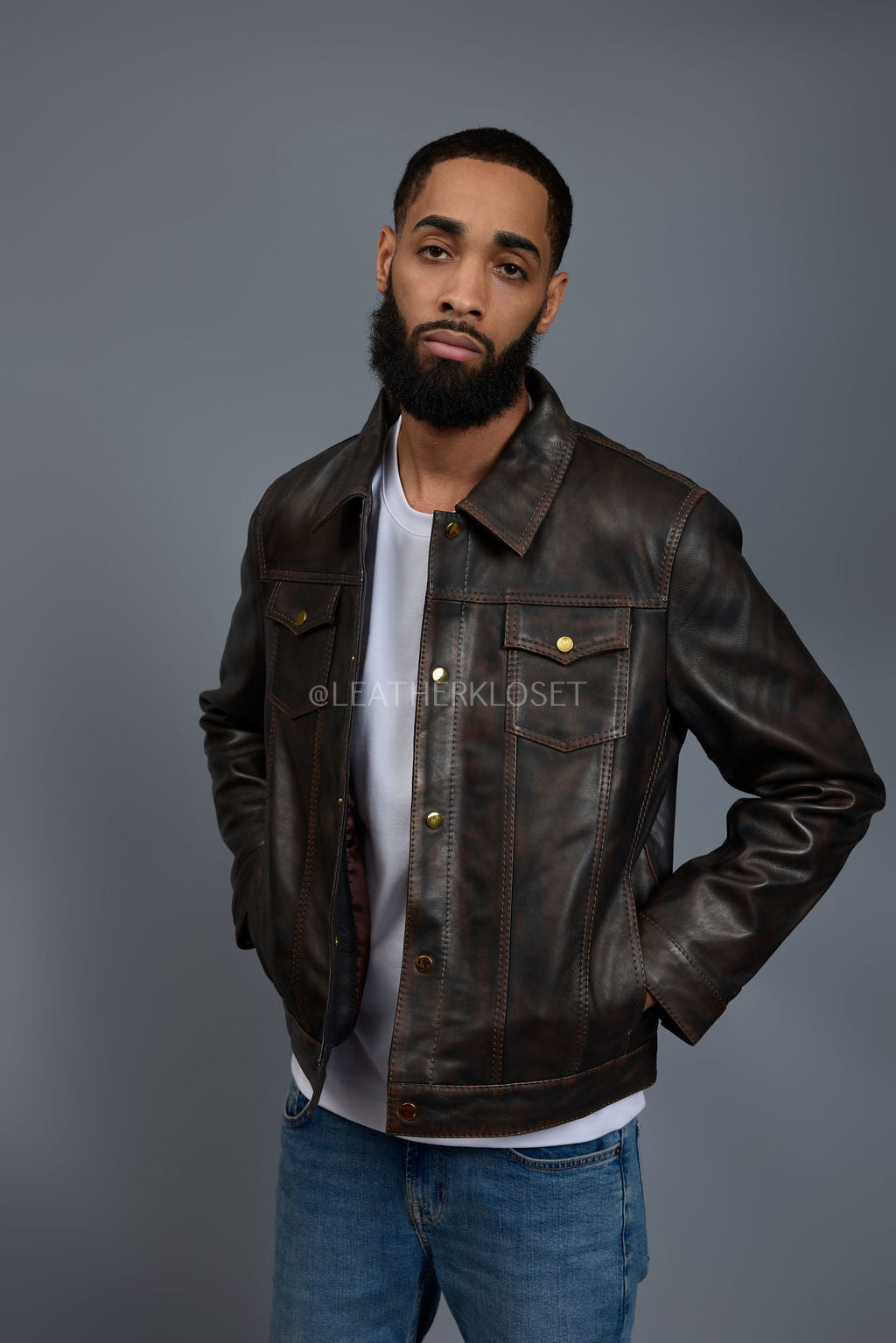 Men's Dylan Distressed Jacket [Brown Copper]