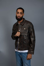 Men's Dylan Distressed Jacket [Brown Copper]