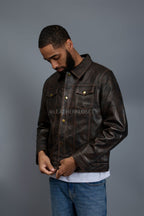 Men's Dylan Distressed Jacket [Brown Copper]