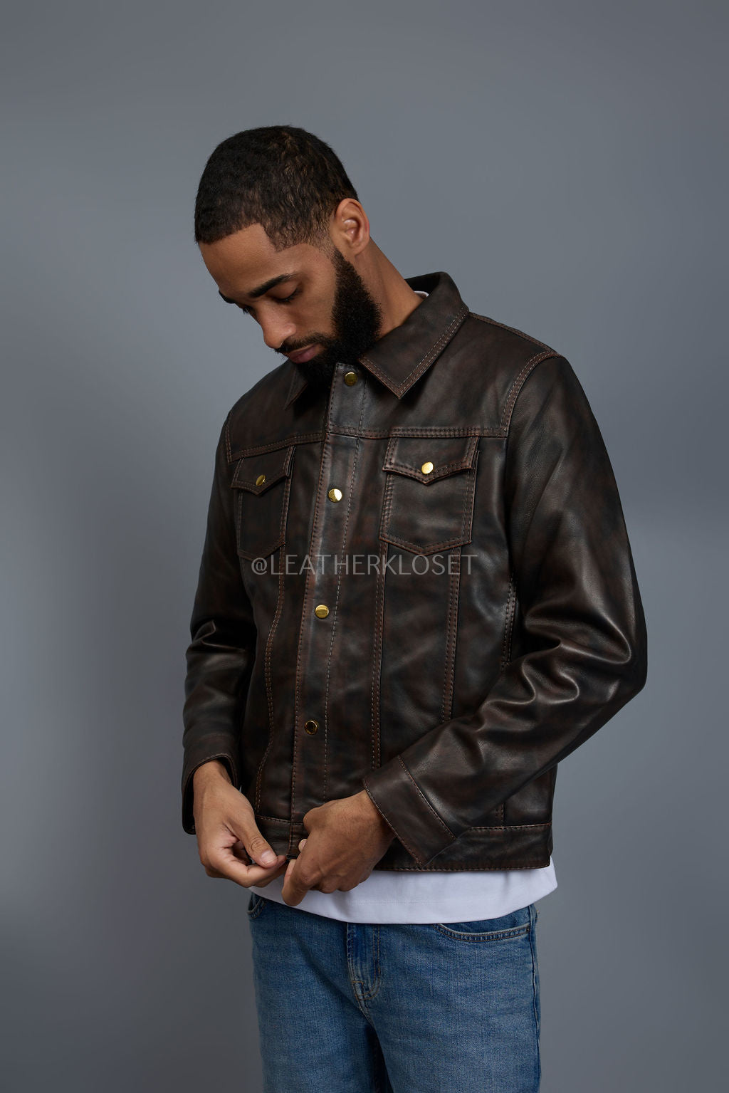 Men's Dylan Distressed Jacket [Brown Copper]