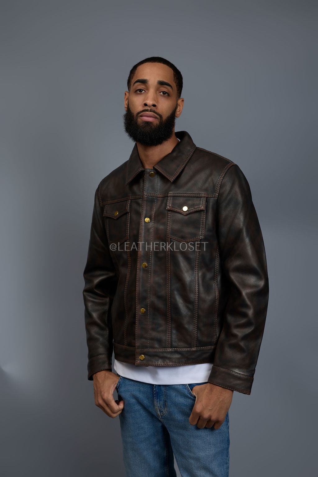 Men's Dylan Distressed Jacket [Brown Copper]