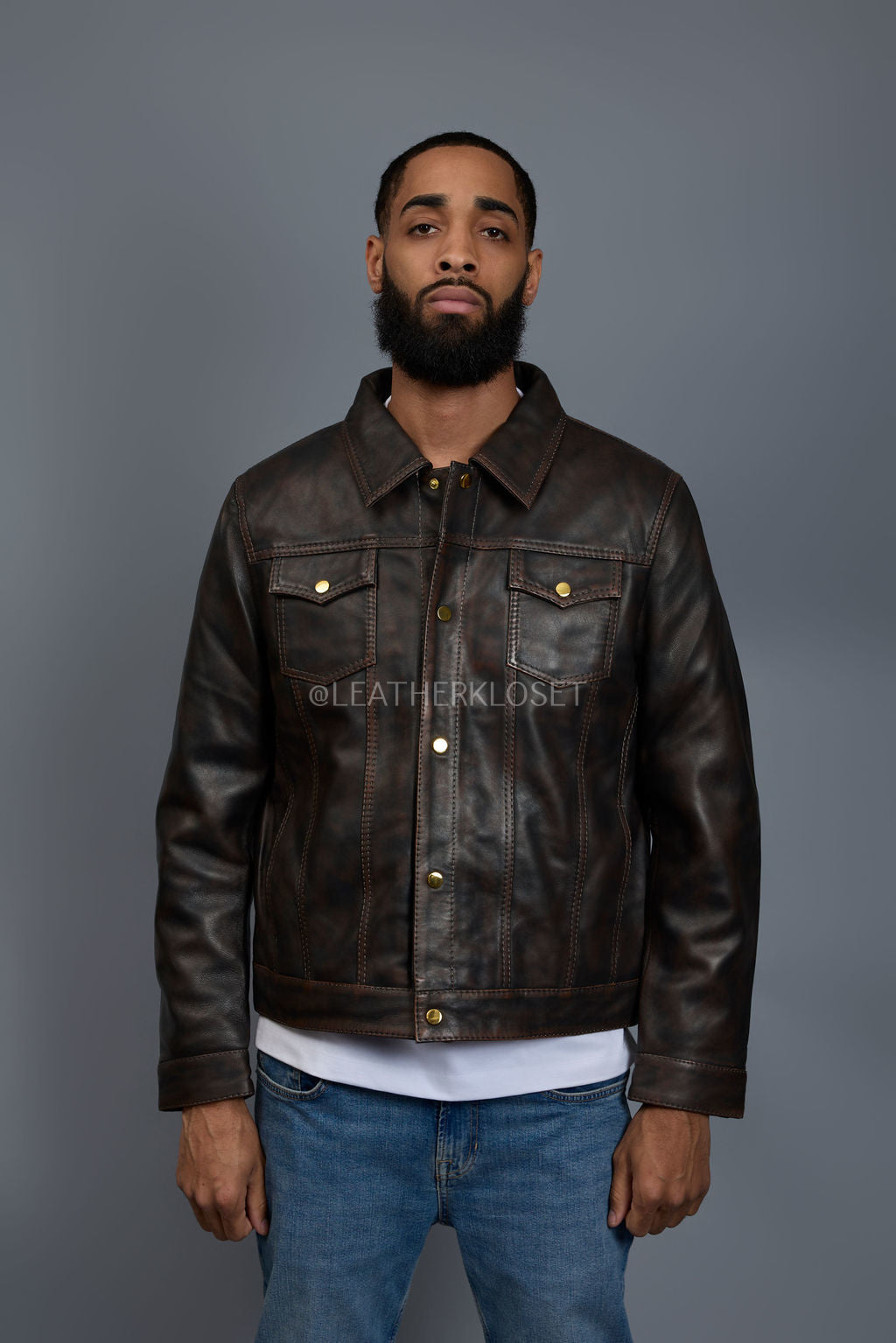 Men's Dylan Distressed Jacket [Brown Copper]