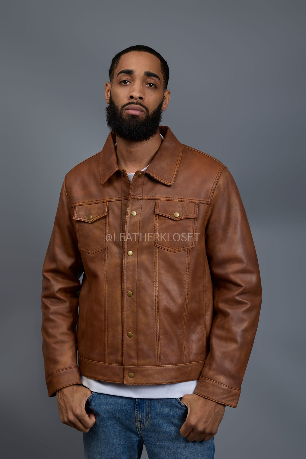 Men's Dylan Leather Jacket [Caramel Crunch]