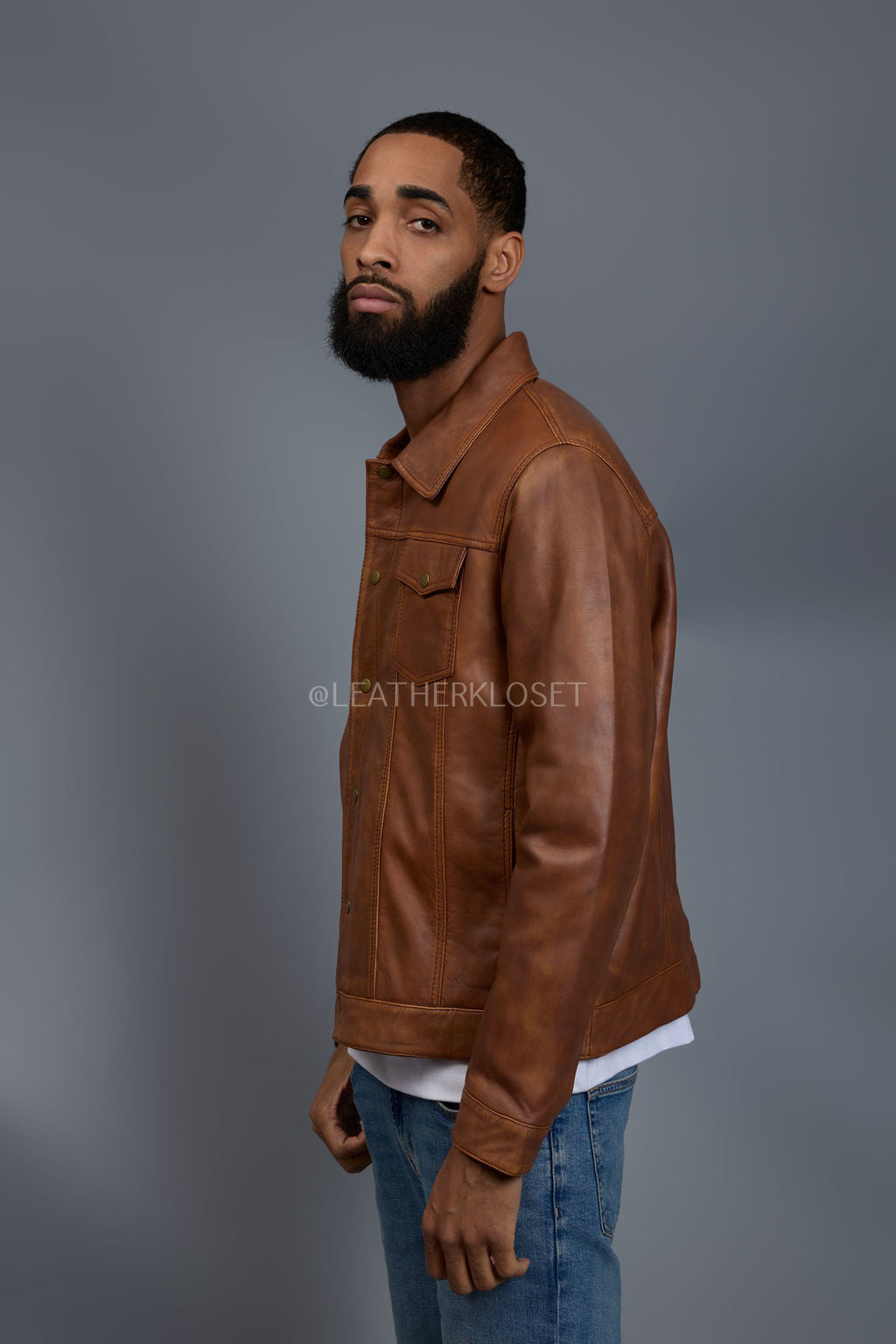 Men's Dylan Leather Jacket [Caramel Crunch]