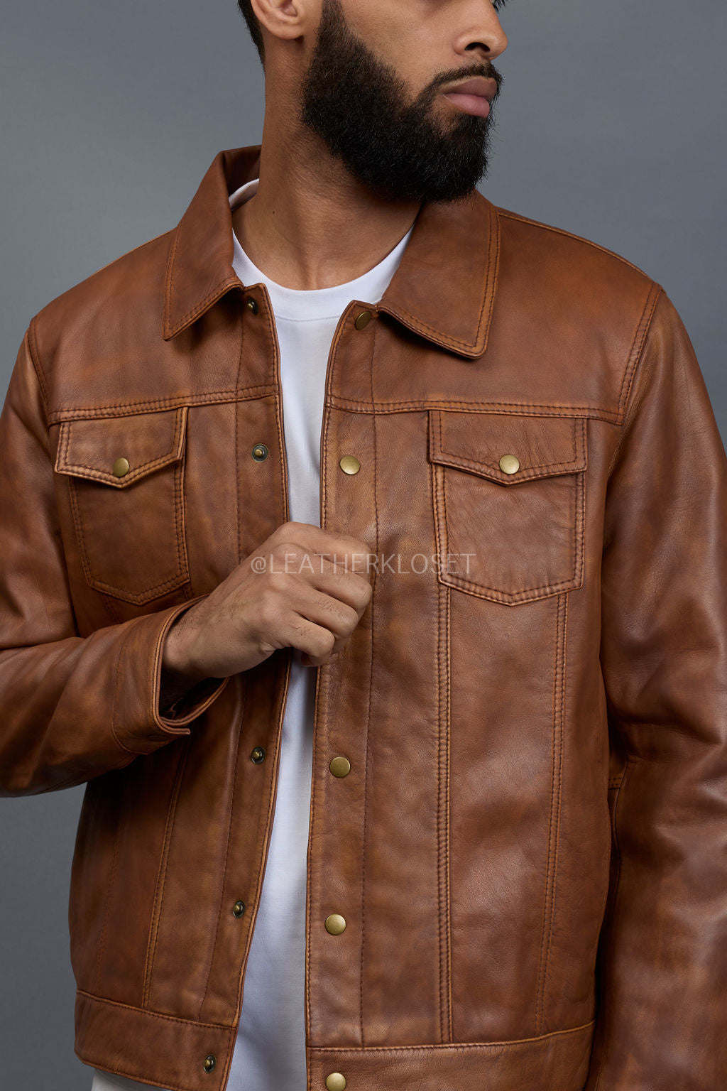 Men's Dylan Leather Jacket [Caramel Crunch]
