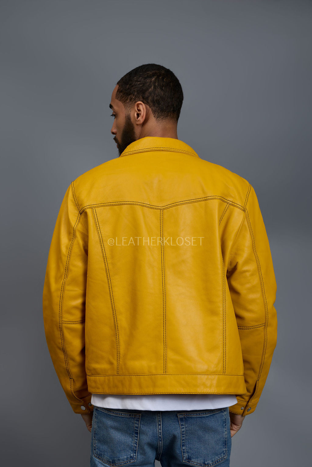 Men's Dylan Jacket Yellow Leather