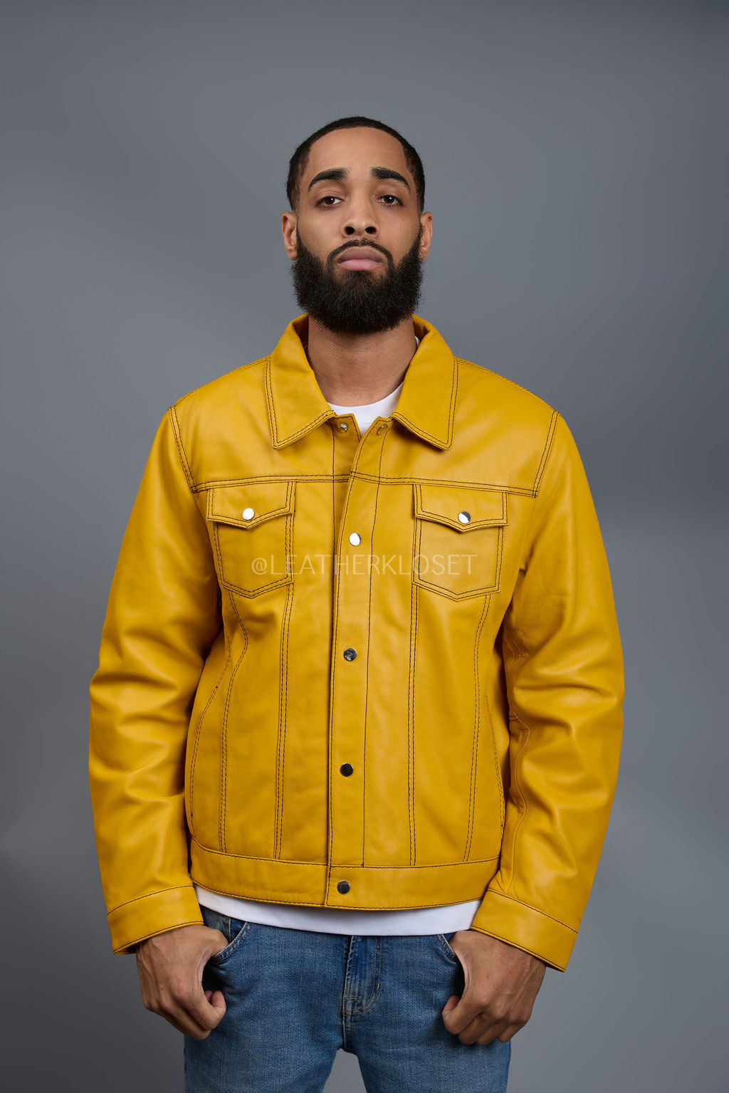 Men's Dylan Jacket Yellow Leather