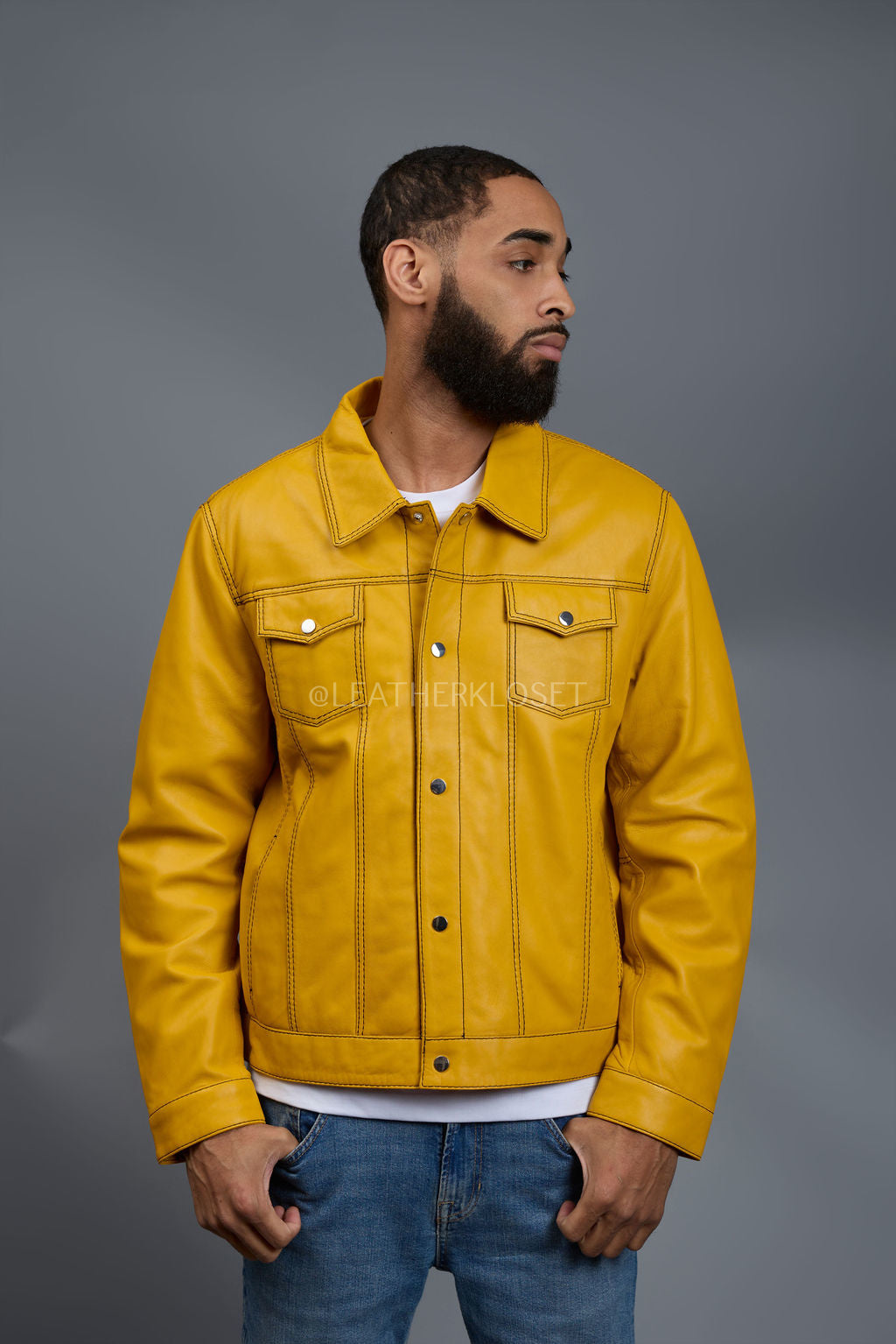 Men's Dylan Jacket Yellow Leather