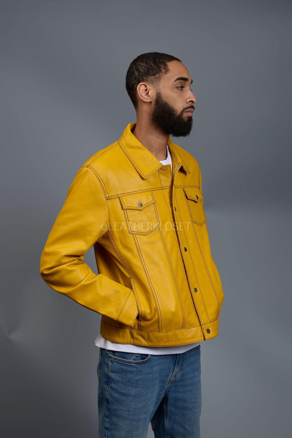 Men's Dylan Jacket Yellow Leather