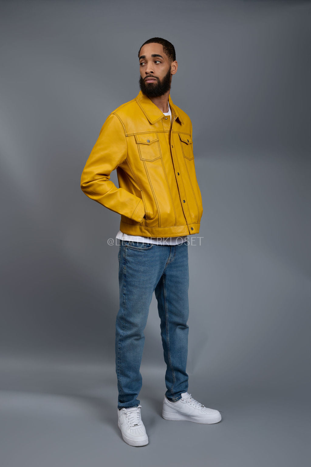 Men's Dylan Jacket Yellow Leather
