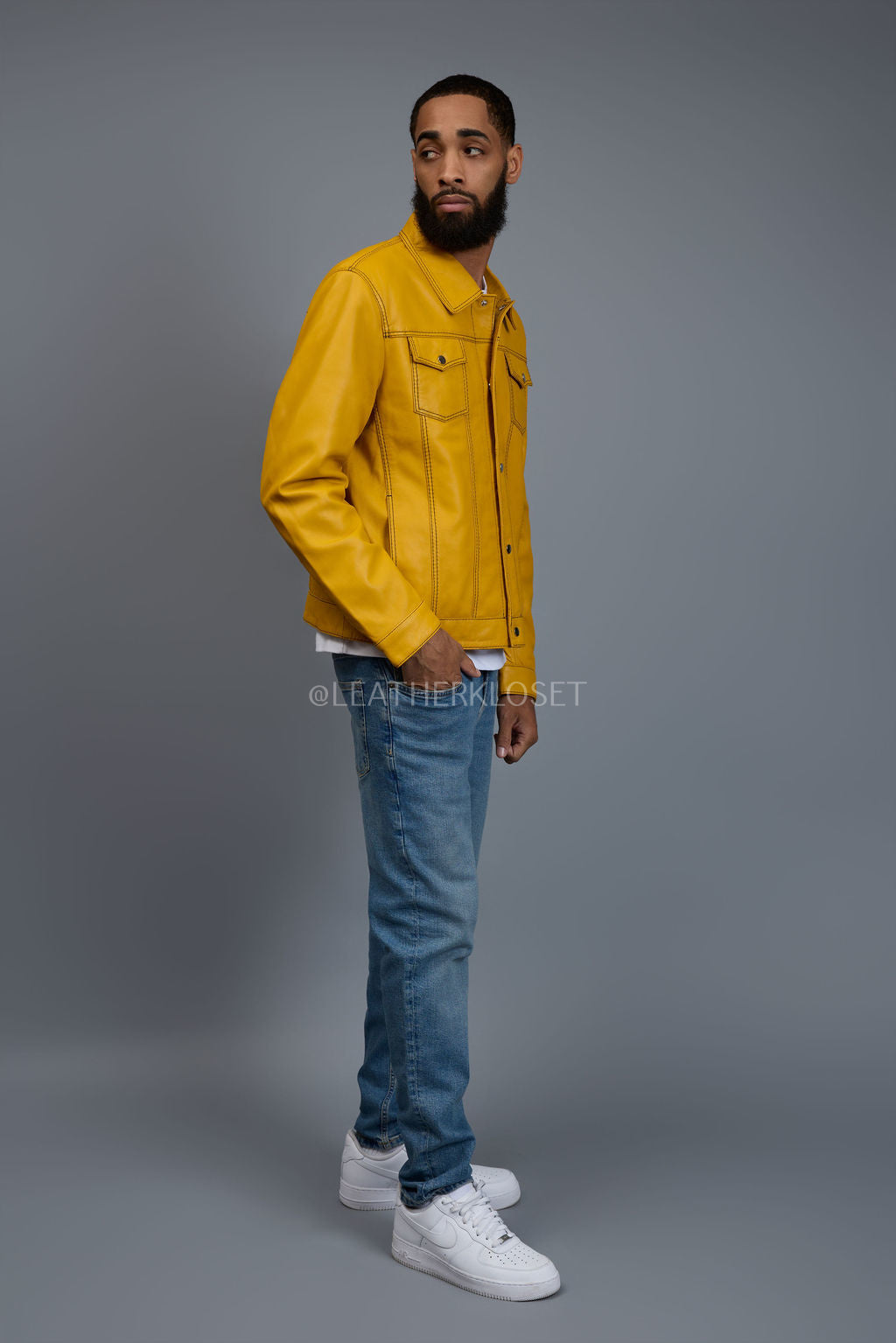 Men's Dylan Jacket Yellow Leather
