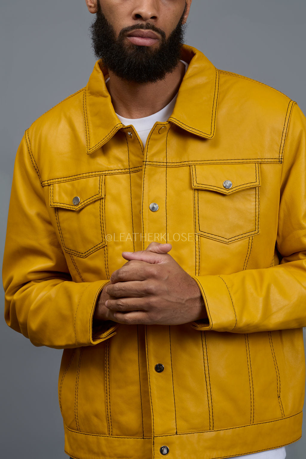 Men's Dylan Jacket Yellow Leather