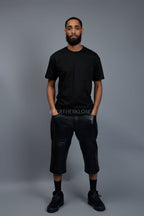 Men's Leather Carpenter Shorts [Black]