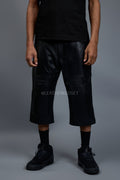 Men's Leather Carpenter Shorts [Black]