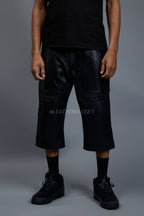 Men's Leather Carpenter Shorts [Black]
