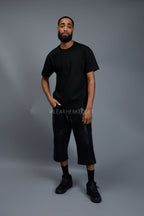 Men's Leather Carpenter Shorts [Black]