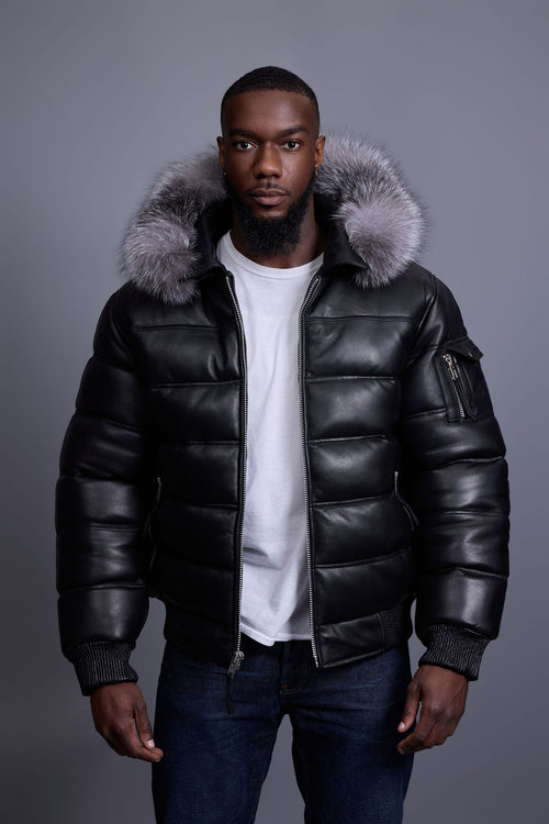 Men’s Aspen Leather Bubble Bomber Jacket