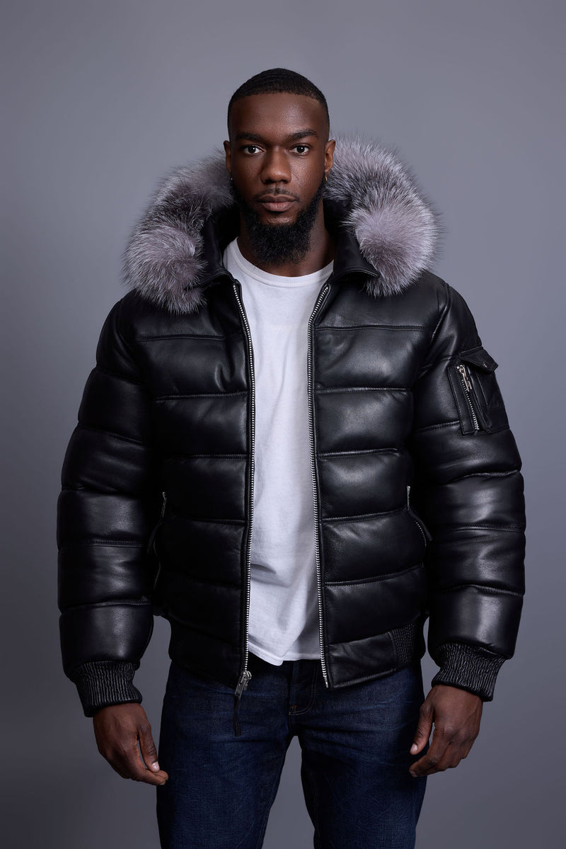 Men’s Aspen Leather Bubble Bomber Jacket