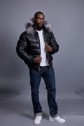 Men’s Aspen Leather Bubble Bomber Jacket