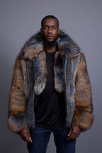 Men's Enzo Fox Fur Bomber [Blue Frost]
