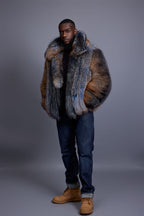 Men's Enzo Fox Fur Bomber [Blue Frost]