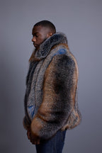 Men's Enzo Fox Fur Bomber [Blue Frost]