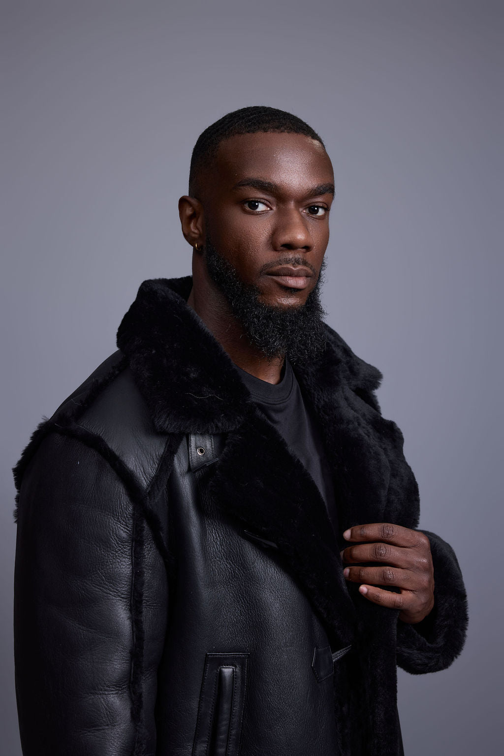 Men's Zeus Shearling Duffle Coat [Black]