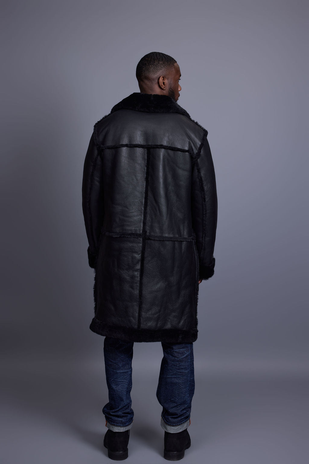 Men's Zeus Shearling Duffle Coat [Black]