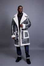 Men's Zeus Shearling Duffle Coat [Distressed Grey]