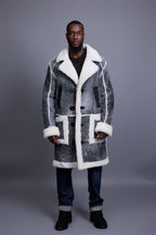 Men's Zeus Shearling Duffle Coat [Distressed Grey]