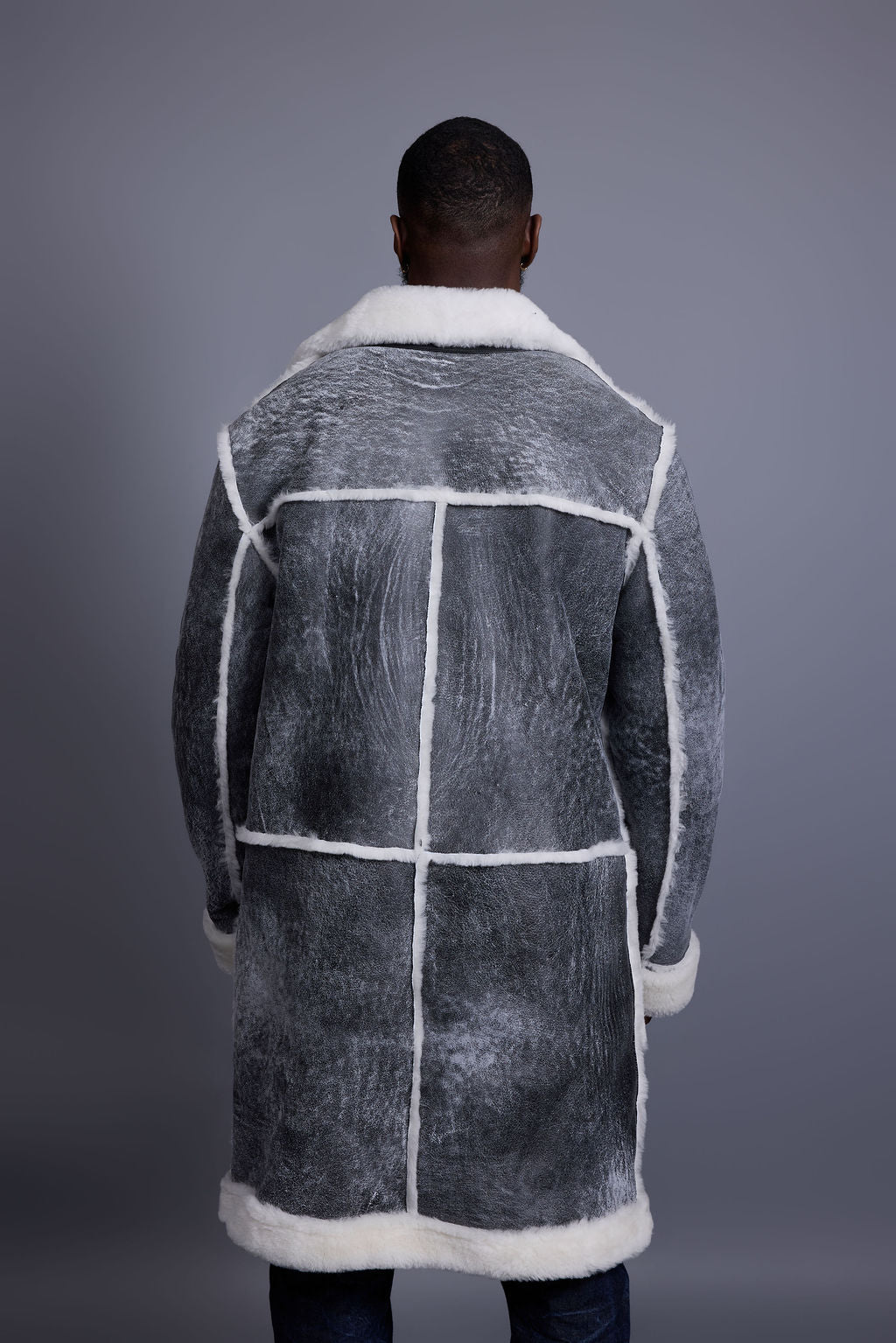 Men's Zeus Shearling Duffle Coat [Distressed Grey]