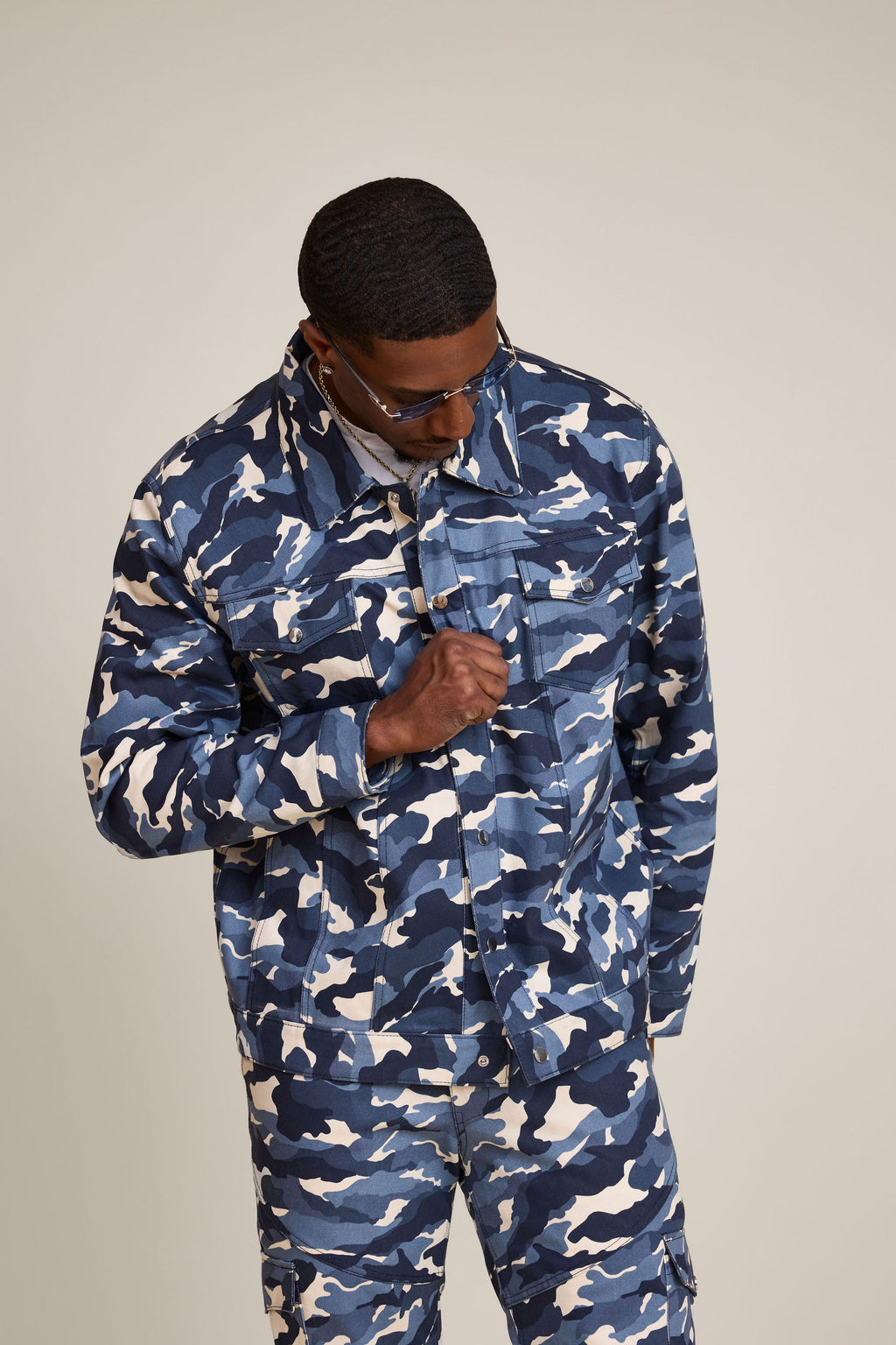 Men's Better Days Jacket And Pant Set [Blue Camo]