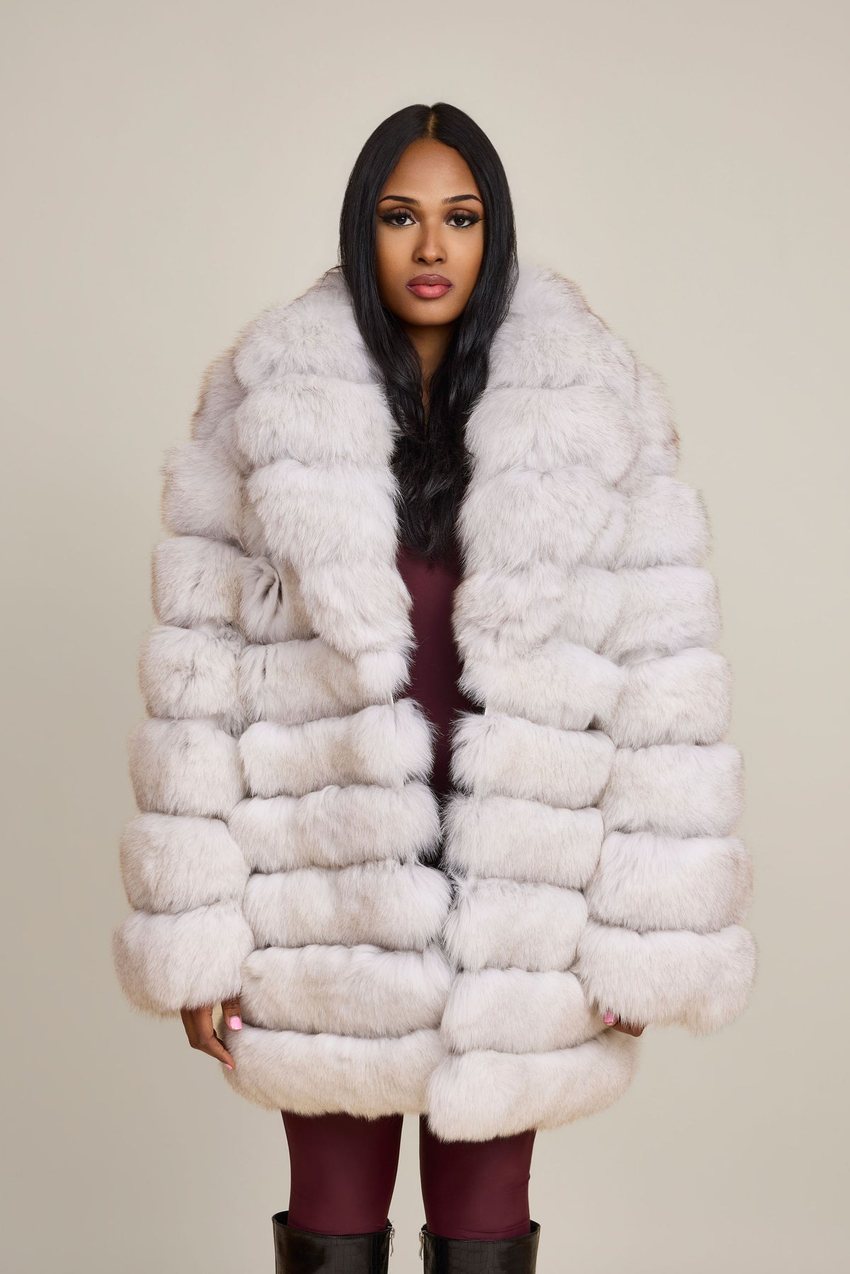 Women's Ashley Convertible Fox Coat [Natural White]
