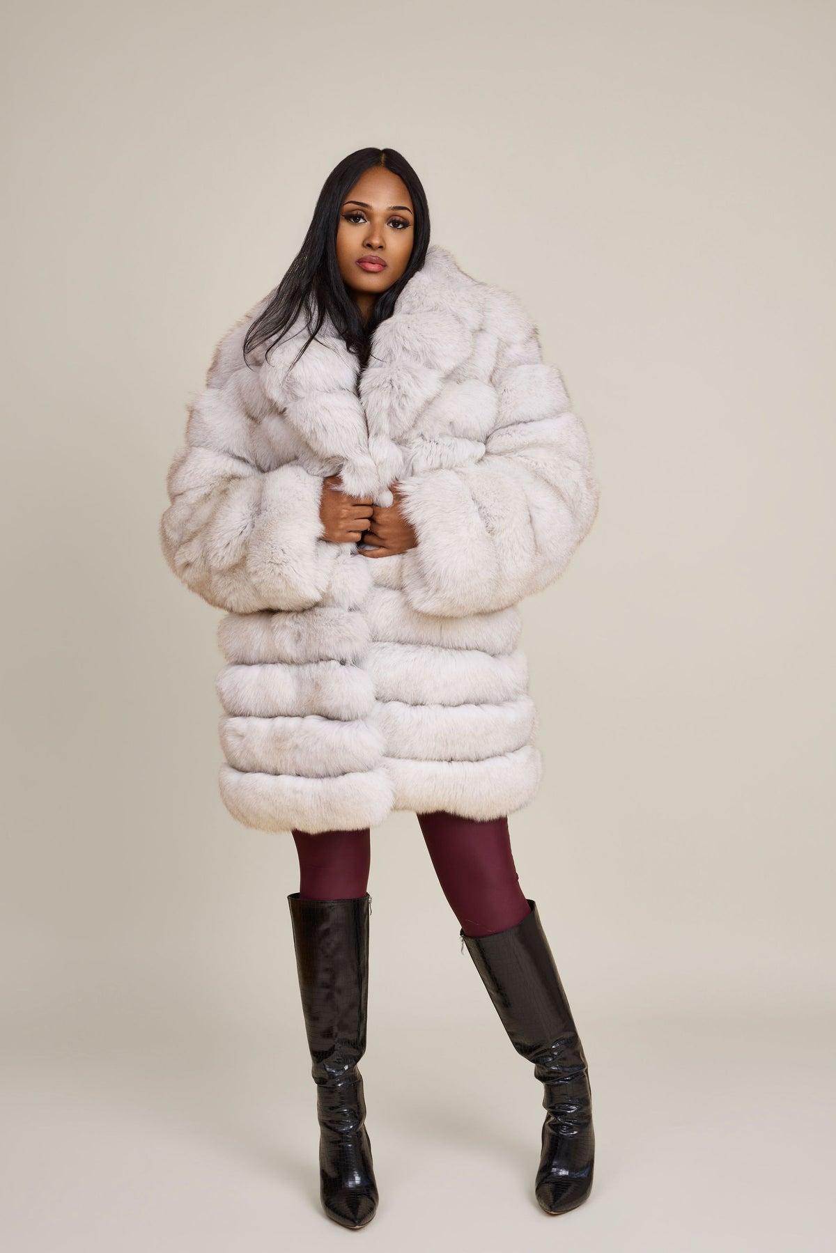 Women's Ashley Convertible Fox Coat [Natural White]