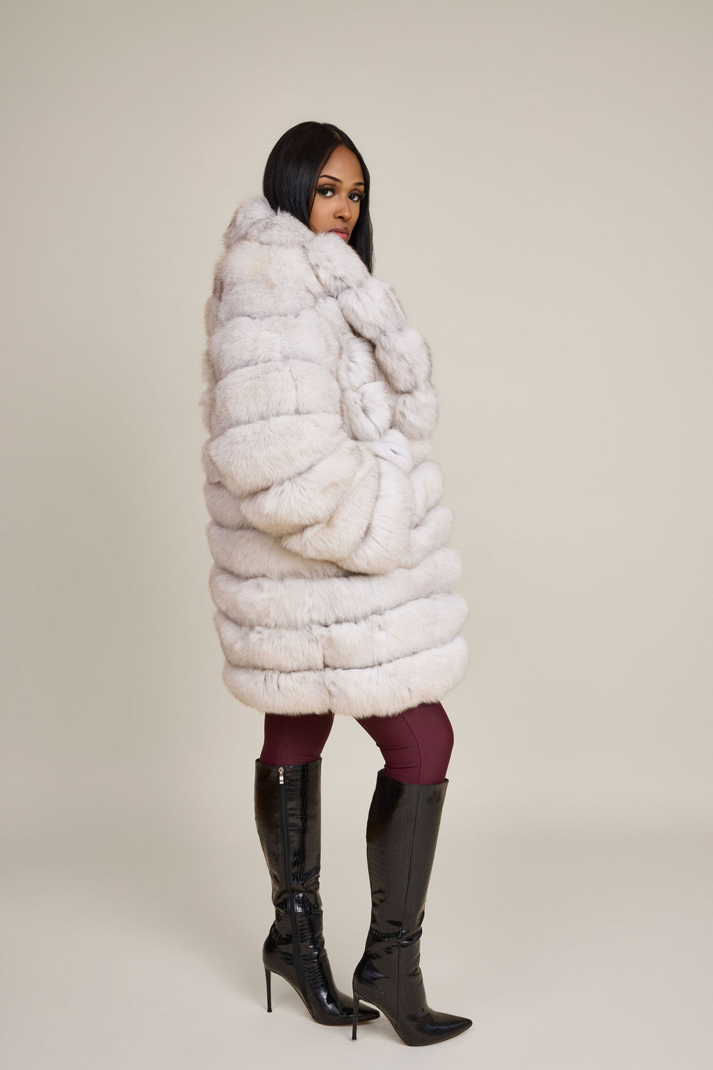 Women's Ashley Convertible Fox Coat [Natural White]