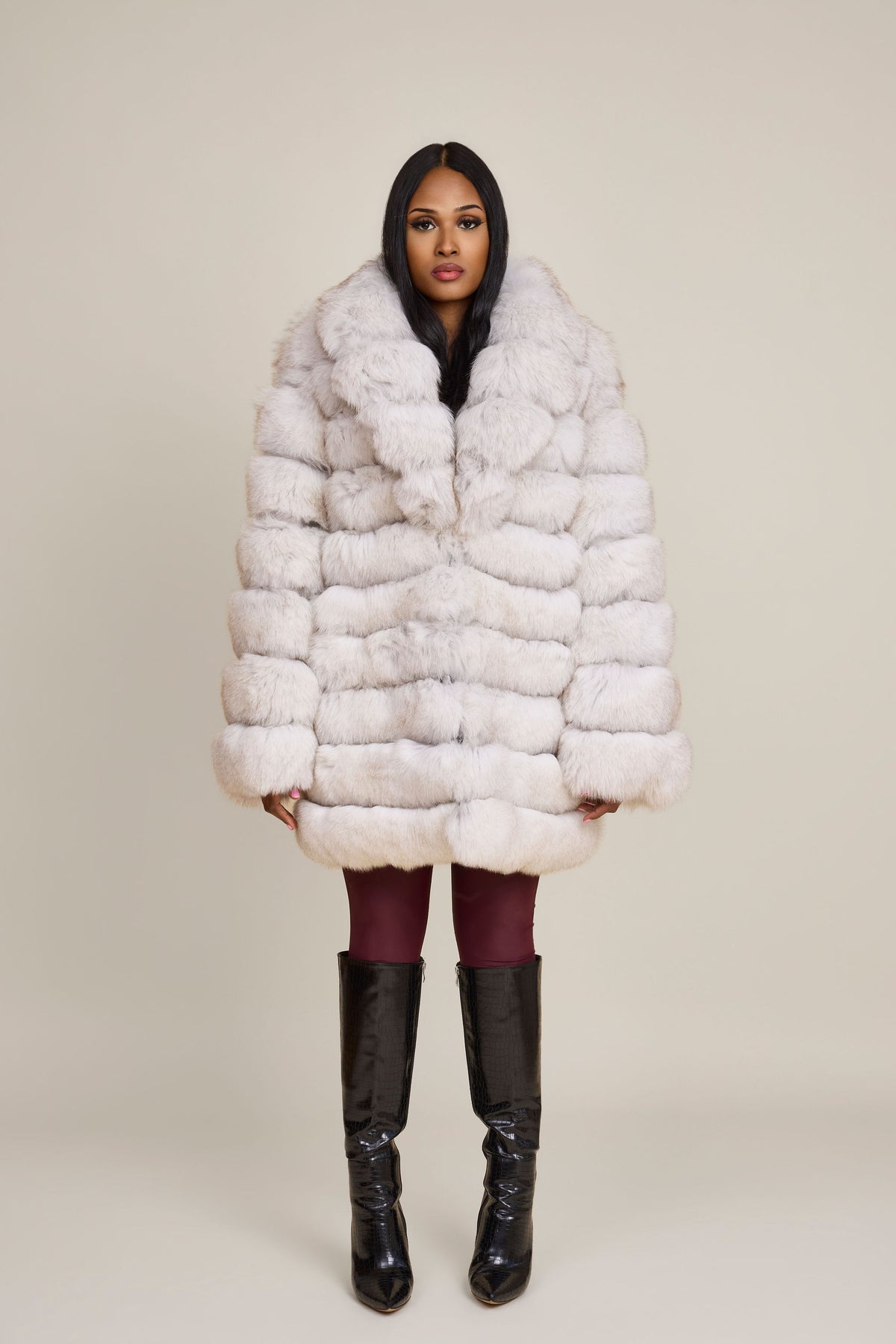 Women's Ashley Convertible Fox Coat [Natural White]