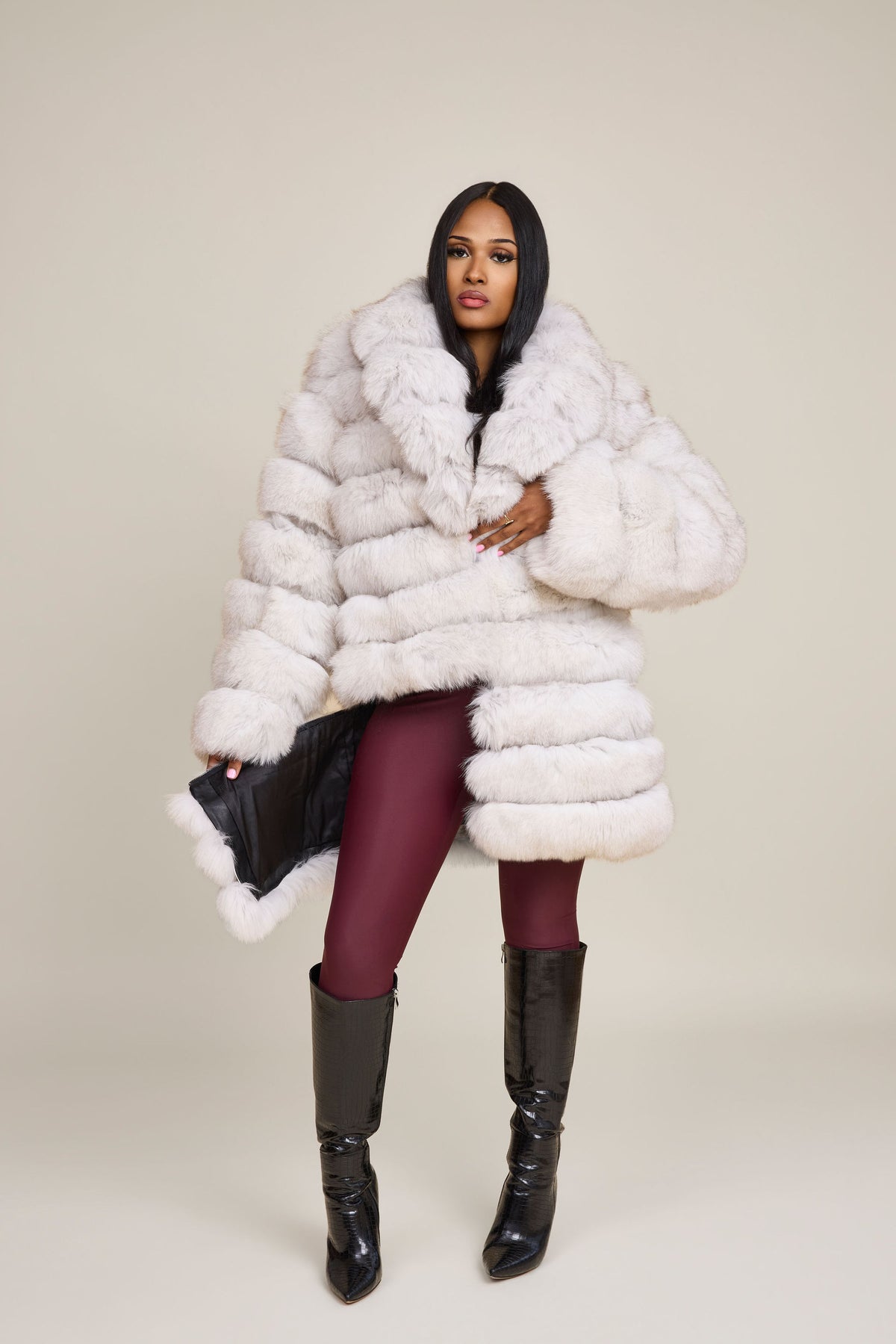 Women's Ashley Convertible Fox Coat [Natural White]