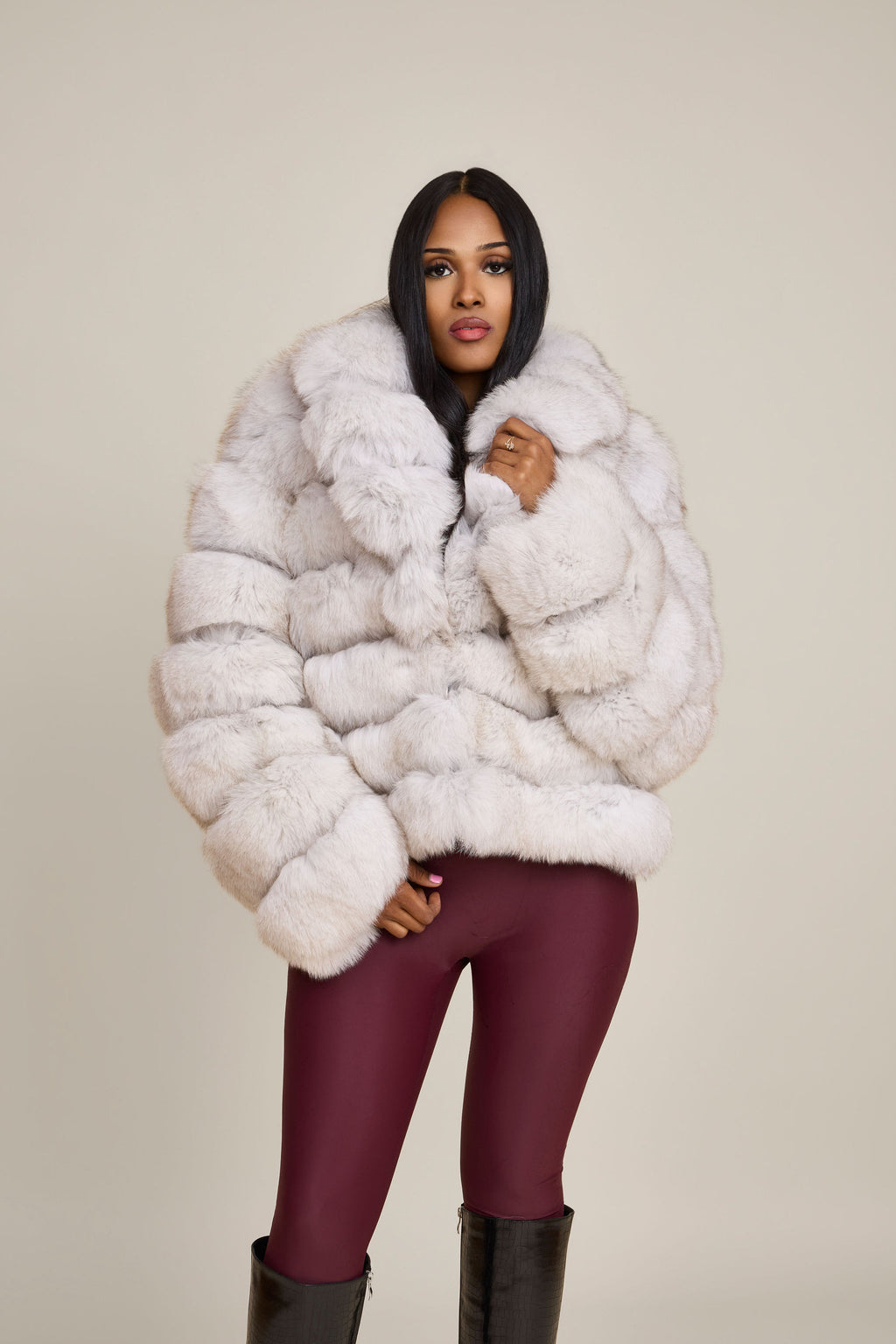Women's Ashley Convertible Fox Coat [Natural White]