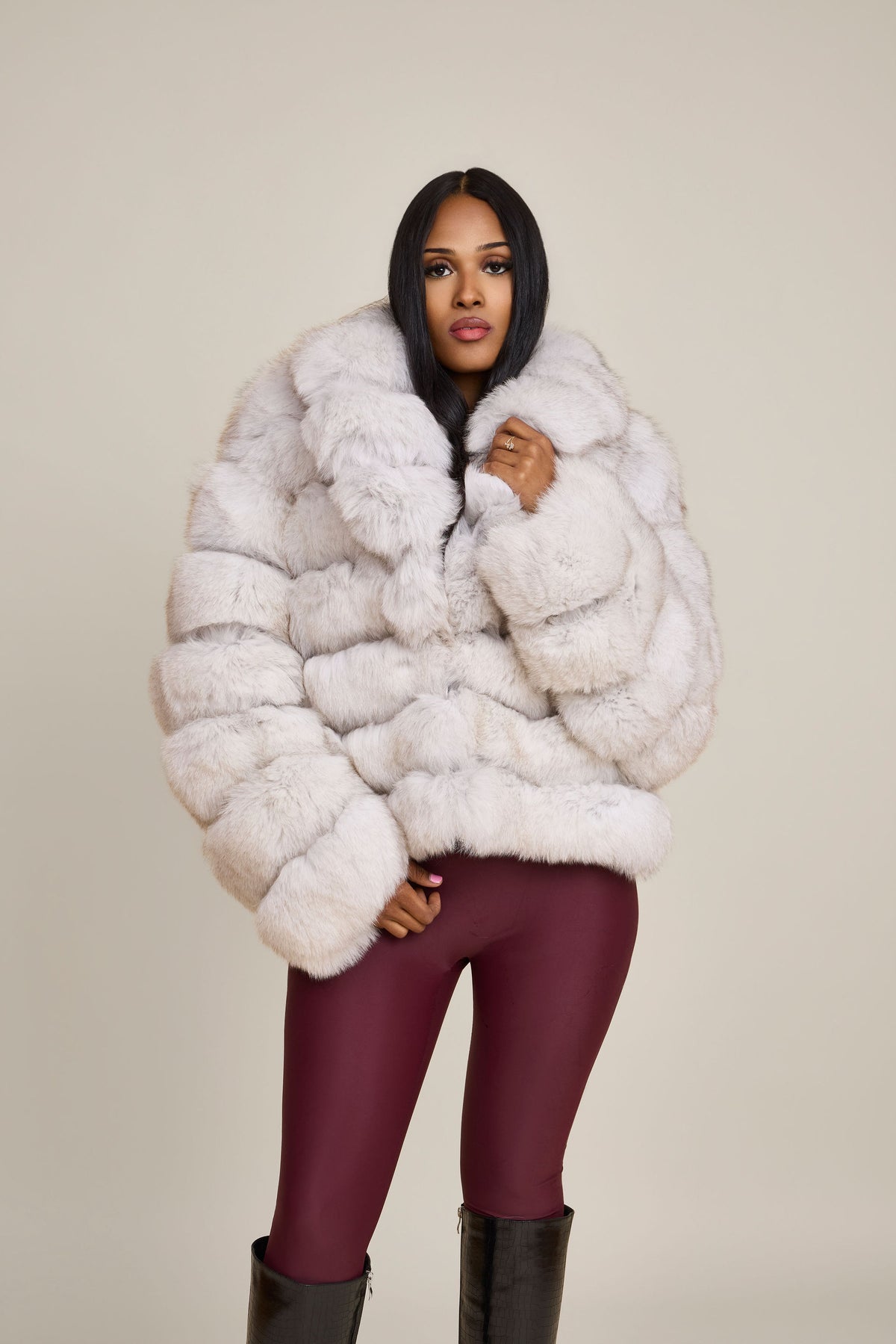 Women's Ashley Convertible Fox Coat [Natural White]