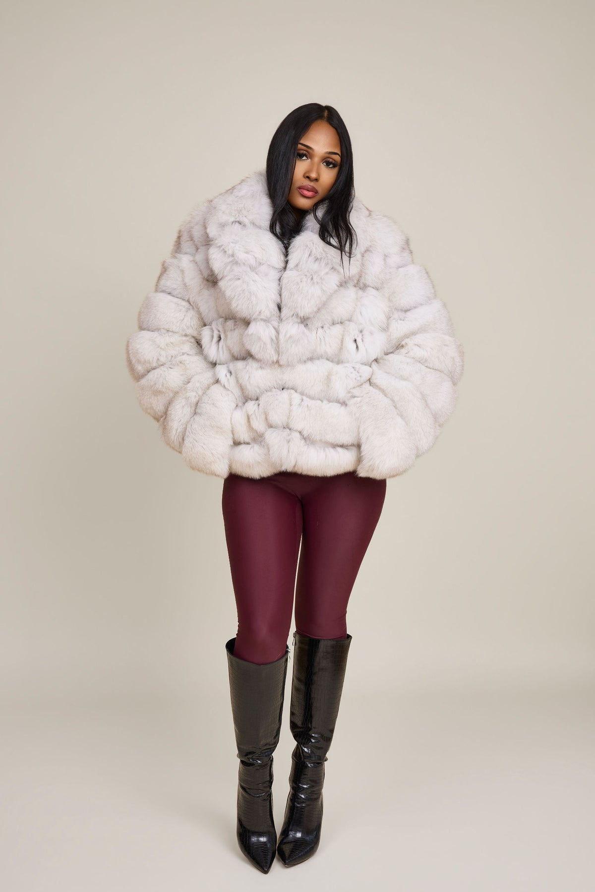 Women's Ashley Convertible Fox Coat [Natural White]